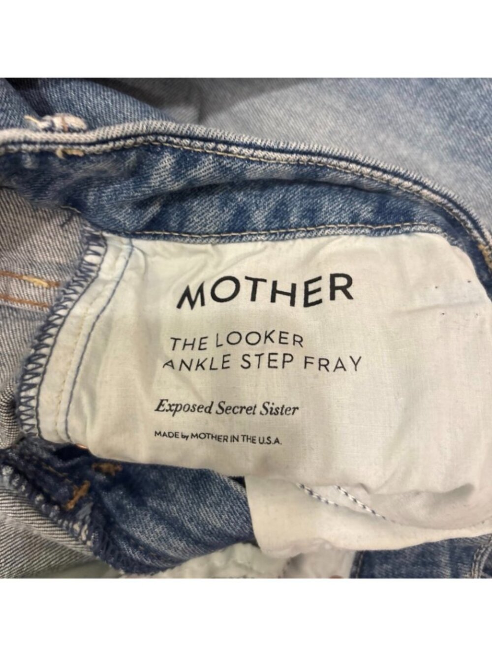 Mother Denim The Looker Ankle Step Fray Blue Jeans*Exposed Secret Sister*Size 28 - Picture 6 of 8